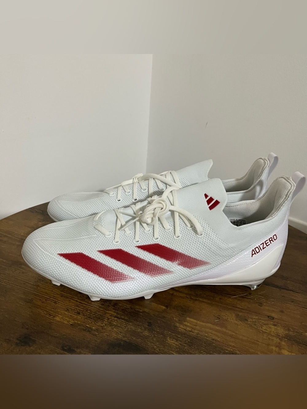 Adidas Adizero Electric Football Cleats White Red IH0539 Men's Size 16 NWT